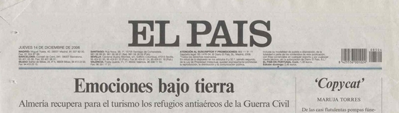 Newspaper “El País”. December. “Shelters of Almería”.